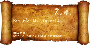 Komjáthi Arnold névjegykártya