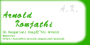 arnold komjathi business card